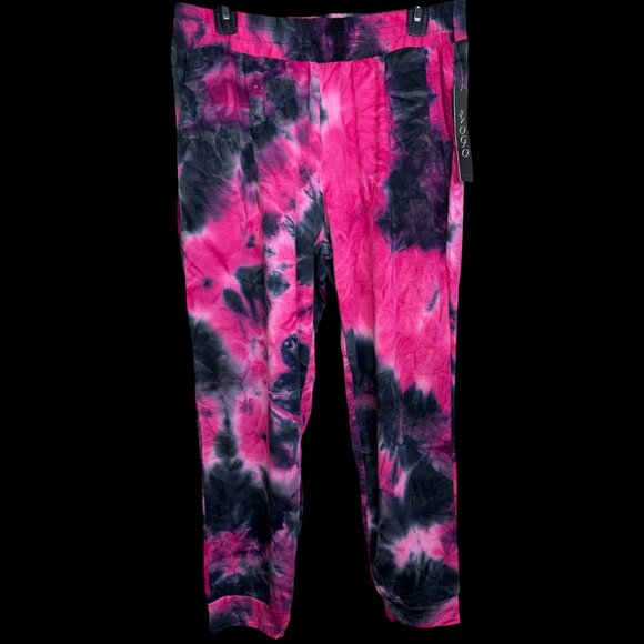12. Small, Large - VOGO - Lightweight Tie Dye Joggers Loungewear Pink Black NEW - Picture 5 of 5